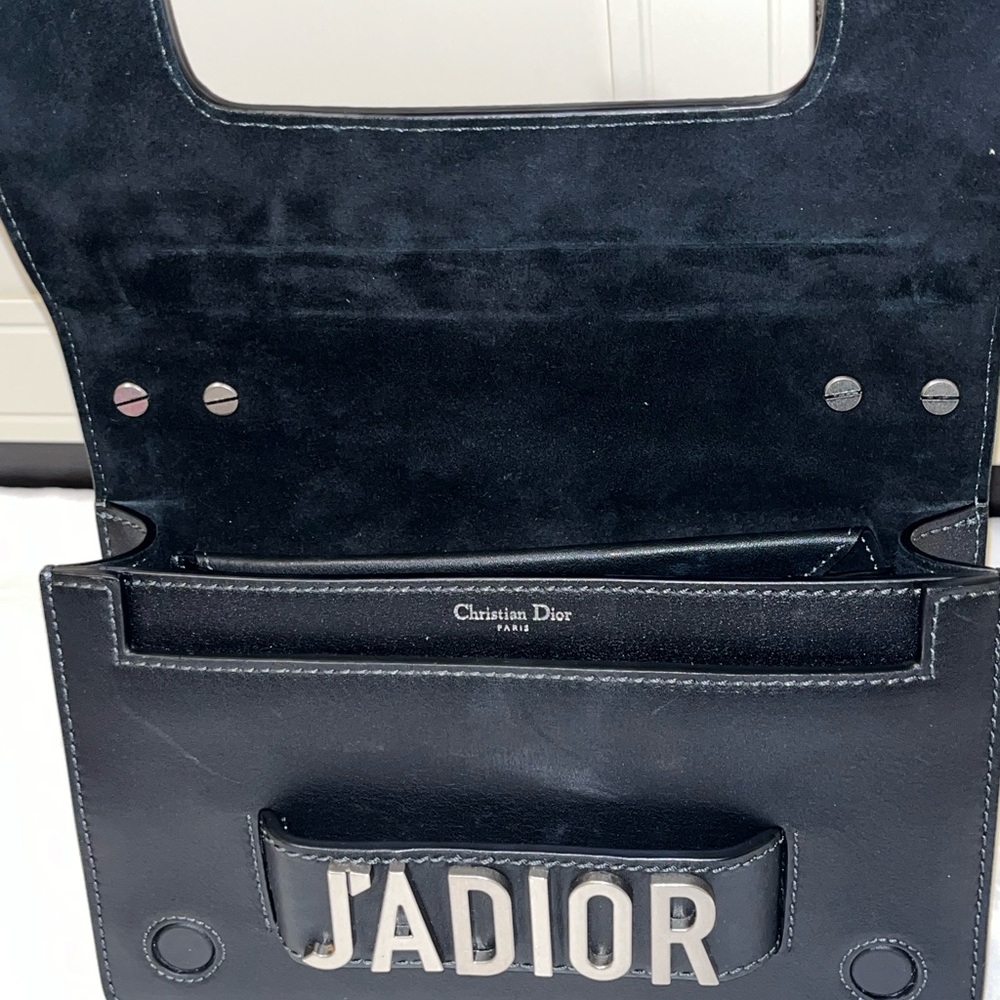 Christian Dior J'Adior Black Smooth Calf Skin Embroidered Mosaic Mirror … - Picture 6 of 12
